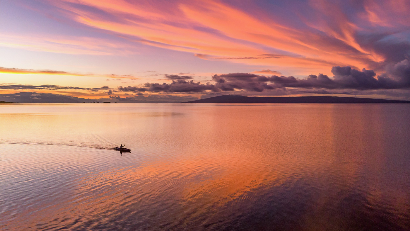 Fly Fishing Photography Portfolio Molokai Hawaii Sunrise Drone Aerial Kayaking